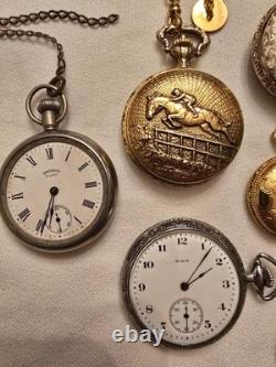 10 Various Pocket Watch Lot for Parts or Repair