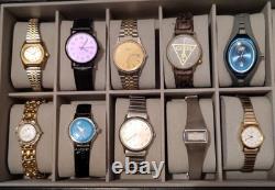 10 mens & Womens Timex Seiko Guess Quartz Watch Collection Parts Or Repair lot