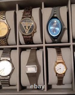 10 mens & Womens Timex Seiko Guess Quartz Watch Collection Parts Or Repair lot
