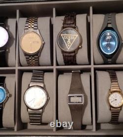 10 mens & Womens Timex Seiko Guess Quartz Watch Collection Parts Or Repair lot