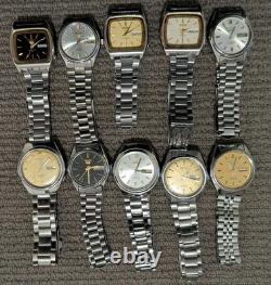 10x Original Seiko 5 Watches Automatic 17/21 Jewels For Repair /Parts Japan Made