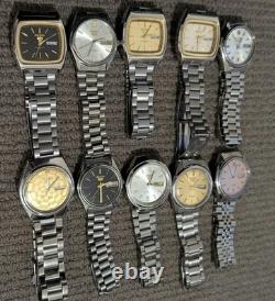 10x Original Seiko 5 Watches Automatic 17/21 Jewels For Repair /Parts Japan Made