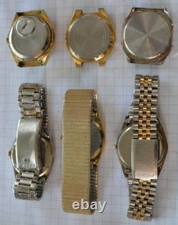12-lot SEIKO QUARTZ Wristwatch for Parts or Repair 1970s 1980s incl Chronograph