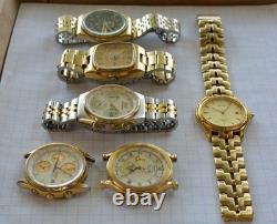 12-lot SEIKO QUARTZ Wristwatch for Parts or Repair 1970s 1980s incl Chronograph
