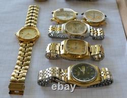 12-lot SEIKO QUARTZ Wristwatch for Parts or Repair 1970s 1980s incl Chronograph