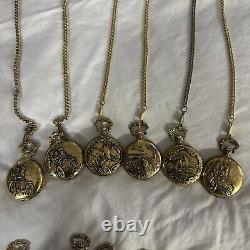 14 Brigade Pocket Watch & 6 with Chain, Vintage theme for parts as is see pics