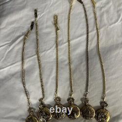 14 Brigade Pocket Watch & 6 with Chain, Vintage theme for parts as is see pics