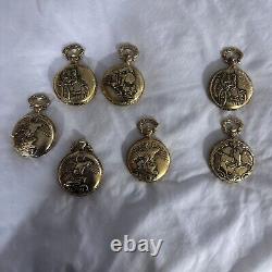 14 Brigade Pocket Watch & 6 with Chain, Vintage theme for parts as is see pics