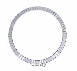 14k White Gold Fluted Bezel Watch Part For Rolex 34mm 15000, 15010, 15200, 15210