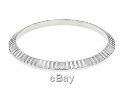 14k White Gold Fluted Bezel Watch Part For Rolex 34mm 15000, 15010, 15200, 15210