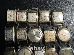 15 Elgin Wrist Watches All Not Working GF And Steel As Is For Parts Repair