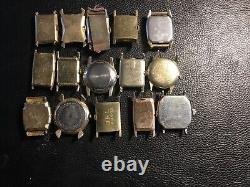 15 Elgin Wrist Watches All Not Working GF And Steel As Is For Parts Repair