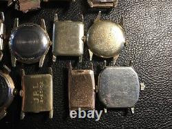 15 Elgin Wrist Watches All Not Working GF And Steel As Is For Parts Repair