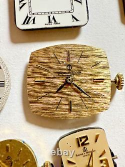 16 Vintage Baume & Mercier Men's & Women's Quartz Watch Movements For Parts