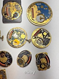 16 Vintage Baume & Mercier Men's & Women's Quartz Watch Movements For Parts