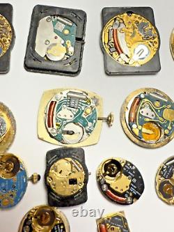 16 Vintage Baume & Mercier Men's & Women's Quartz Watch Movements For Parts