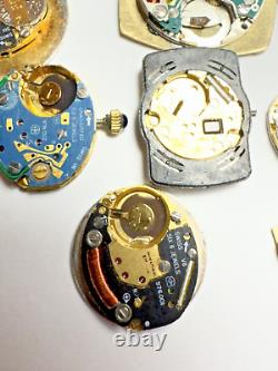 16 Vintage Baume & Mercier Men's & Women's Quartz Watch Movements For Parts