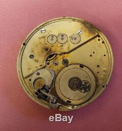 1800's unknown maker 18. 1/2 Lignes pocket watch movement for parts