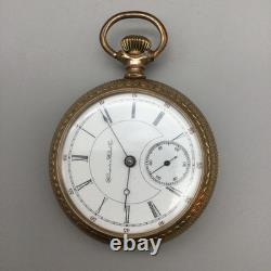 1897 Hampden Menlo Park Pocket Watch 17j 54mm BROKEN FOR PARTS OR REPAIR