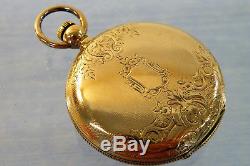 18S large ELGIN SOLID GOLD POCKET WATCH MARKED 18k TESTS 9-10k for Parts/Repair