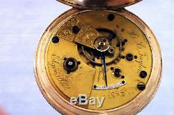 18S large ELGIN SOLID GOLD POCKET WATCH MARKED 18k TESTS 9-10k for Parts/Repair