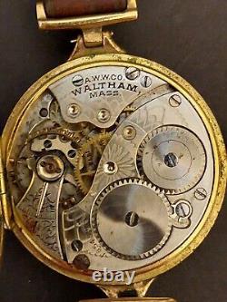 1910-1920s Vtg Waltham A. W. W. Co Mass Watch For Parts/Rep Wadsworth Referee 20Y