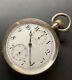 1920s Silver Omega Chronograph Pocket Watch Cal 18 SOPB Enamel Dial For Parts