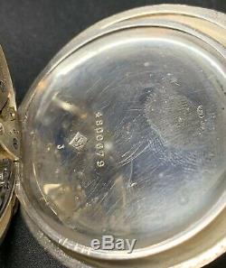 1920s Silver Omega Chronograph Pocket Watch Cal 18 SOPB Enamel Dial For Parts