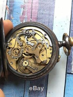 1920s Vintage Pocket Chronograph Watch Movement Valjoux 5 KVM Swiss FOR PARTS