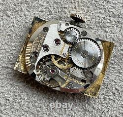 1940s Gruen Curvex 14k Rose Gold Watch with Original Box FOR REPAIR Good Balance