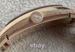 1940s Gruen Curvex 14k Rose Gold Watch with Original Box FOR REPAIR Good Balance