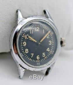 1942 WW2 Navy Pilots Hacking Watch A-11, Black, WALTHAM FSSC 88-W-800 (P/R)