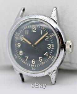 1942 WW2 Navy Pilots Hacking Watch A-11, Black, WALTHAM FSSC 88-W-800 (P/R)