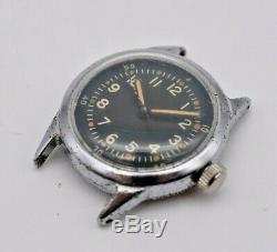 1942 WW2 Navy Pilots Hacking Watch A-11, Black, WALTHAM FSSC 88-W-800 (P/R)