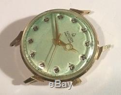 1960's Gruen Air Flight Jump Hour 14k Gold Pilots Wristwatch Original+Beauty