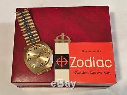 1960's Zodiac Automatic Wristwatch SST 36000 High Beat With Box Original+Beauty