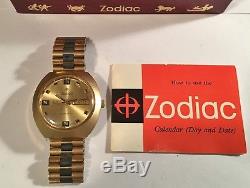 1960's Zodiac Automatic Wristwatch SST 36000 High Beat With Box Original+Beauty