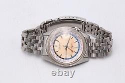 1969 Seiko World Time Perpetual Calendar Watch Steel, Tropical Dial 6117-6010