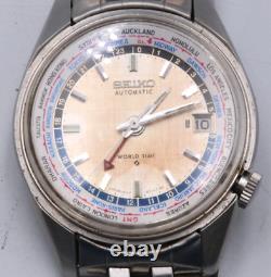 1969 Seiko World Time Perpetual Calendar Watch Steel, Tropical Dial 6117-6010
