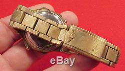 1970s Vintage Longines GEMINI 2 LED LCD Gold Plated Watch Original Admiral Band