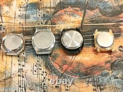1970s Vintage Lot Red LED Digital Quartz Steel Watches For Parts or Repair