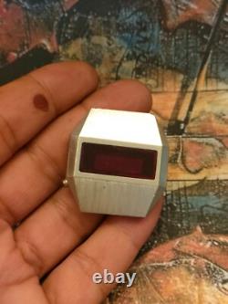 1970s Vintage Lot Red LED Digital Quartz Steel Watches For Parts or Repair