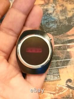 1970s Vintage Lot Red LED Digital Quartz Steel Watches For Parts or Repair