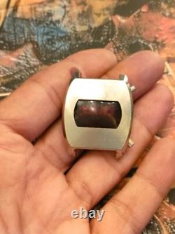 1970s Vintage Lot Red LED Digital Quartz Steel Watches For Parts or Repair