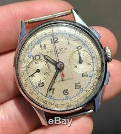 2 Vintage Chronograph Watches lot for parts repair Halgreen and Baume Mercier