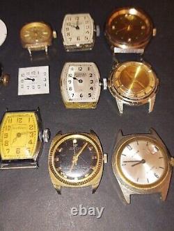21 Vtg Mostly Wind Up Watches For Parts/Repair Remington Alpine New Haven Swiss