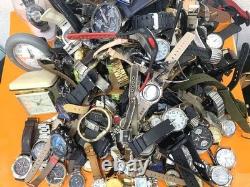 210 Assorted Watches Seiko Citizen Casio Repair/parts Junk Lot Watchmaker