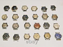 24pcs WATCHES for PARTS or REPAIR + mechanism Vintage Soviet USSR Mechanical