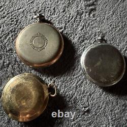 3 Vintage Pocket Watch Lot-for Parts/repair-Caravelle-Medana-Invar-10sz-12sz-16s