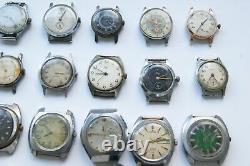 32 pcs Mechanical WATCHES for PARTS or REPAIR Vintage Soviet USSR